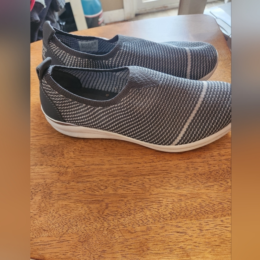 BOBS from Skechers Gray and White Slip-On Sneakers